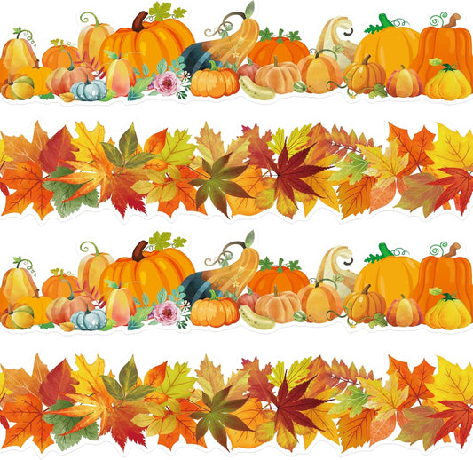 Pumpkins Maple Leaves Bulletin Board Border