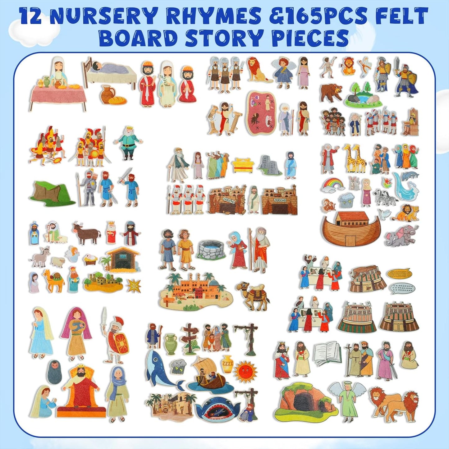 12 Set Felt Board Stories Pieces Set