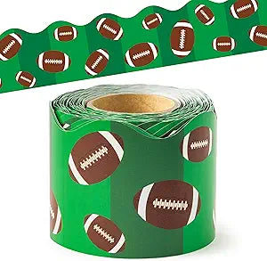 Green Football Border Trim - 65ft