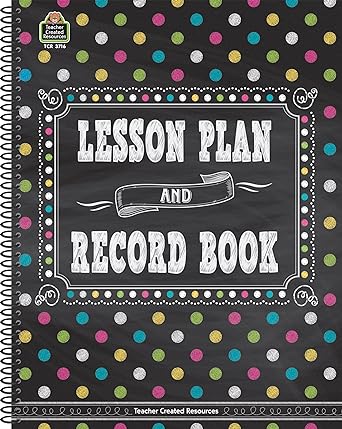 Chalkboard Brights Lesson Plan and Record Book 8.5 inches X 11 inches