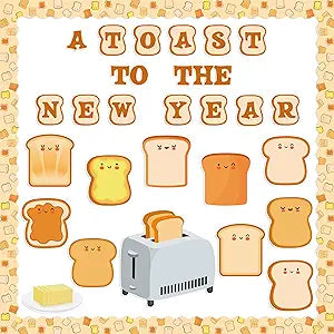 Cute Toast New Year Bulletin Board Set