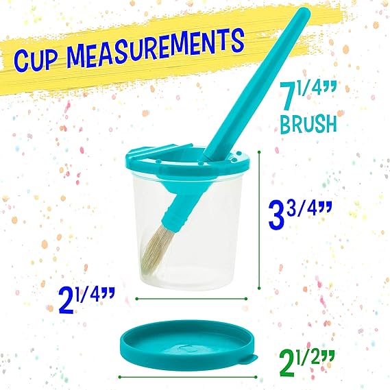 U.S. Art Supply 10 Piece Children's No Spill Paint Cups