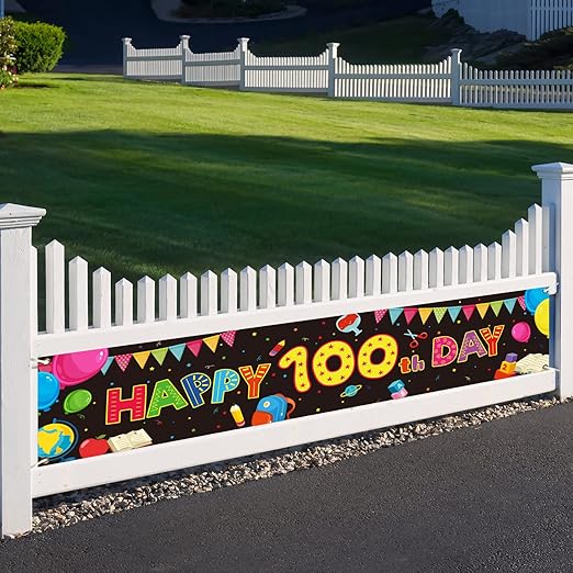 100th Day of School Banner Decoration