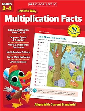 Scholastic Success with Multiplication Facts Grades 3-4 Workbook Paperback
