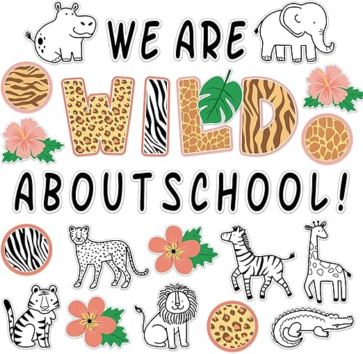 Safari We are Wild about School Bulletin Board Set