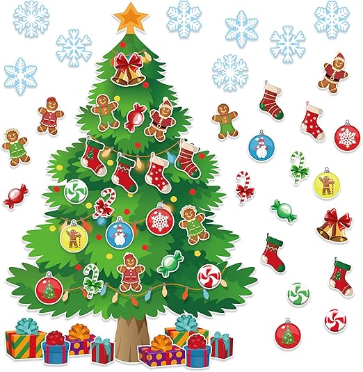 3Ft Big Christmas Tree Bulletin Board Set Christmas Tree Holiday Bulletin Board Decoration