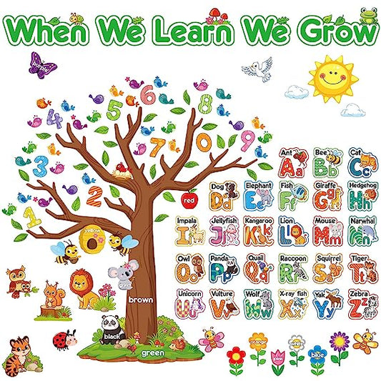 120 Pcs Animal Alphabet and Number Tree