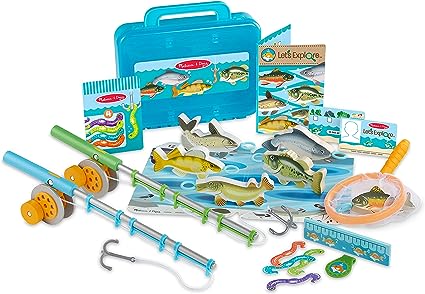 Melissa & Doug Let’s Explore Fishing Play Set – 21 Pieces - for Toddlers And Kids, Pretend Play Fishing Toy, Learning Toys For Kids Ages 3+
