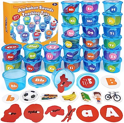 Joyreal Alphabet Learning Toys for Toddlers, 26 Alphabet Soup Sorters with 245 Flash Cards