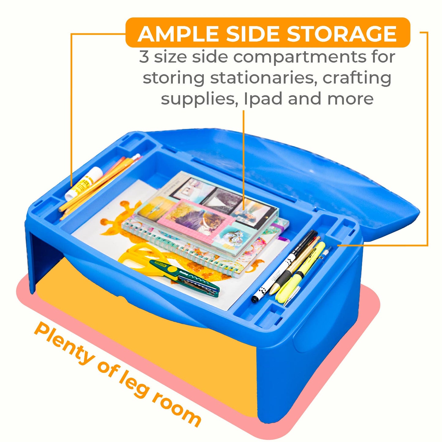 Folding Lap Desk, 17 1/2 x 12 1/2 in, Portable Work Surface: 6