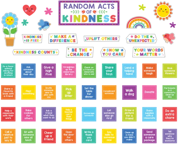 Colorful Random Acts of Kindness Bulletin Board