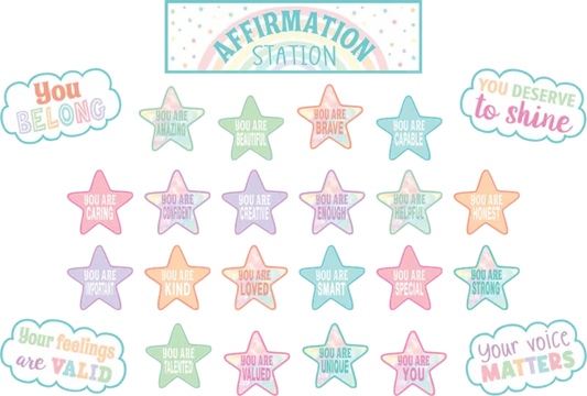 Pastel Pop Positive Affirmations Mini Bulletin Board