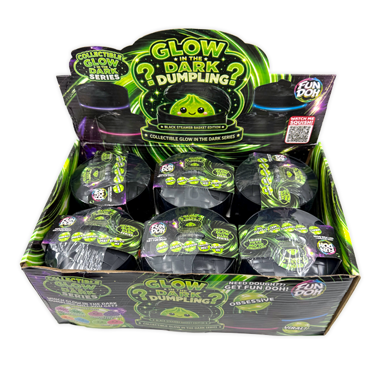 Fun Doh Glow In Dark Mystery Dumpling Squishy Black Basket: Wholesale Price