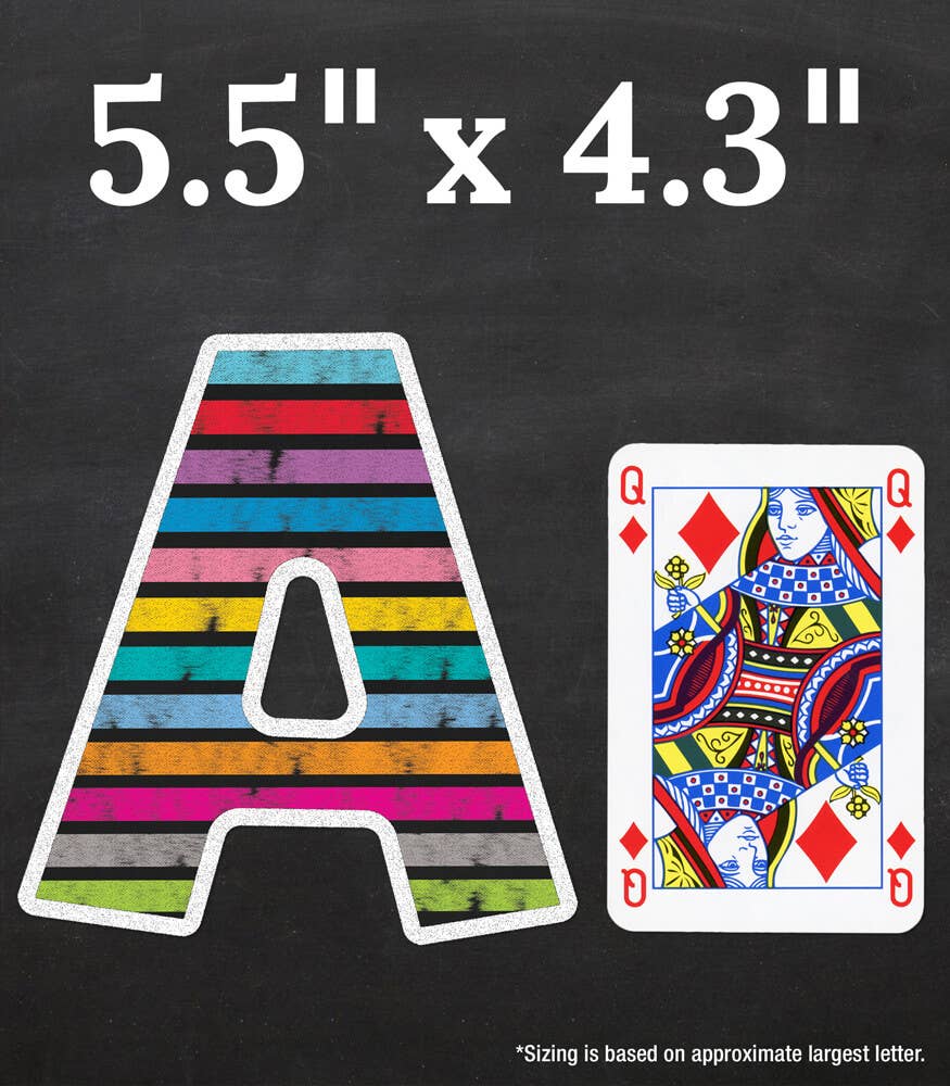 Colorful Chalkboard Bulletin Board Letters: 76 Pieces
