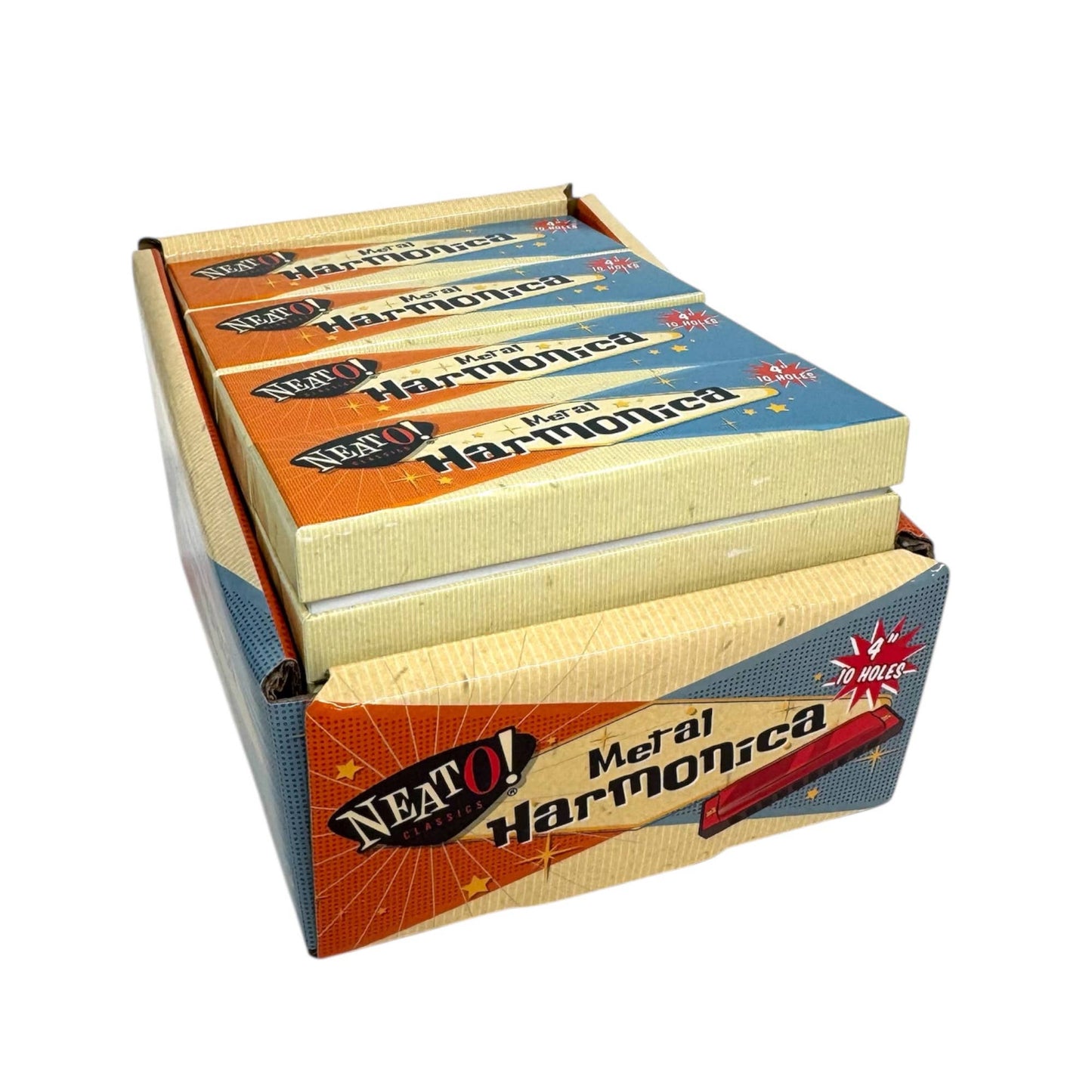 Neato! 4" Metal Harmonica - Retro Classic, vintage toys