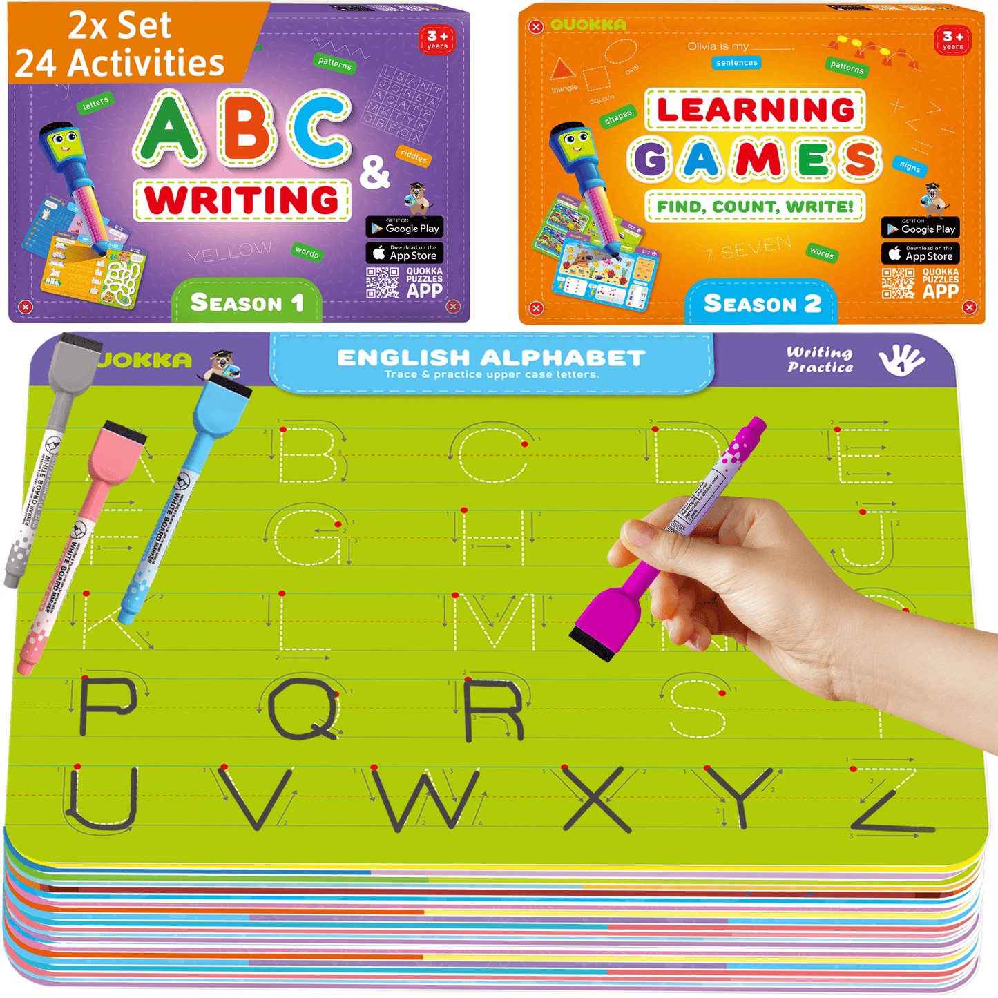 Busy Book Handwriting for Toddlers | 2X Set ABC & NUMBERS