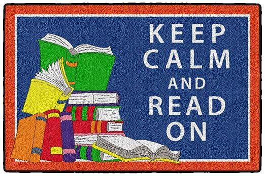 Keep Calm & Read On Area Rug  2' x 3', Red&Blue