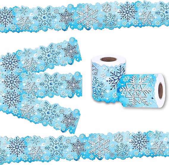 Blue Snowflakes Bulletin Board Borders