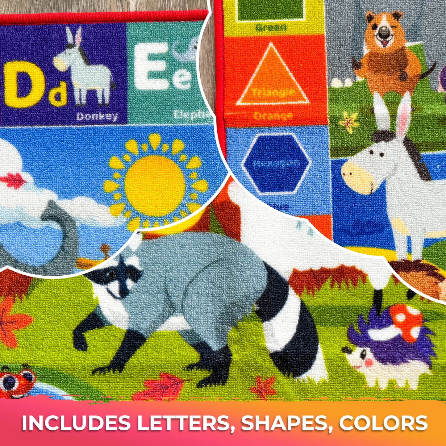 Classroom Rug for Kids | 59x39 ABC Rugs for Playroom