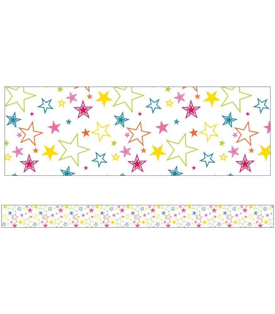 School Pop Mixed Stars Straight Bulletin Board Bordersl