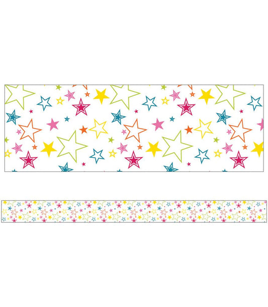 School Pop Mixed Stars Straight Bulletin Board Bordersl