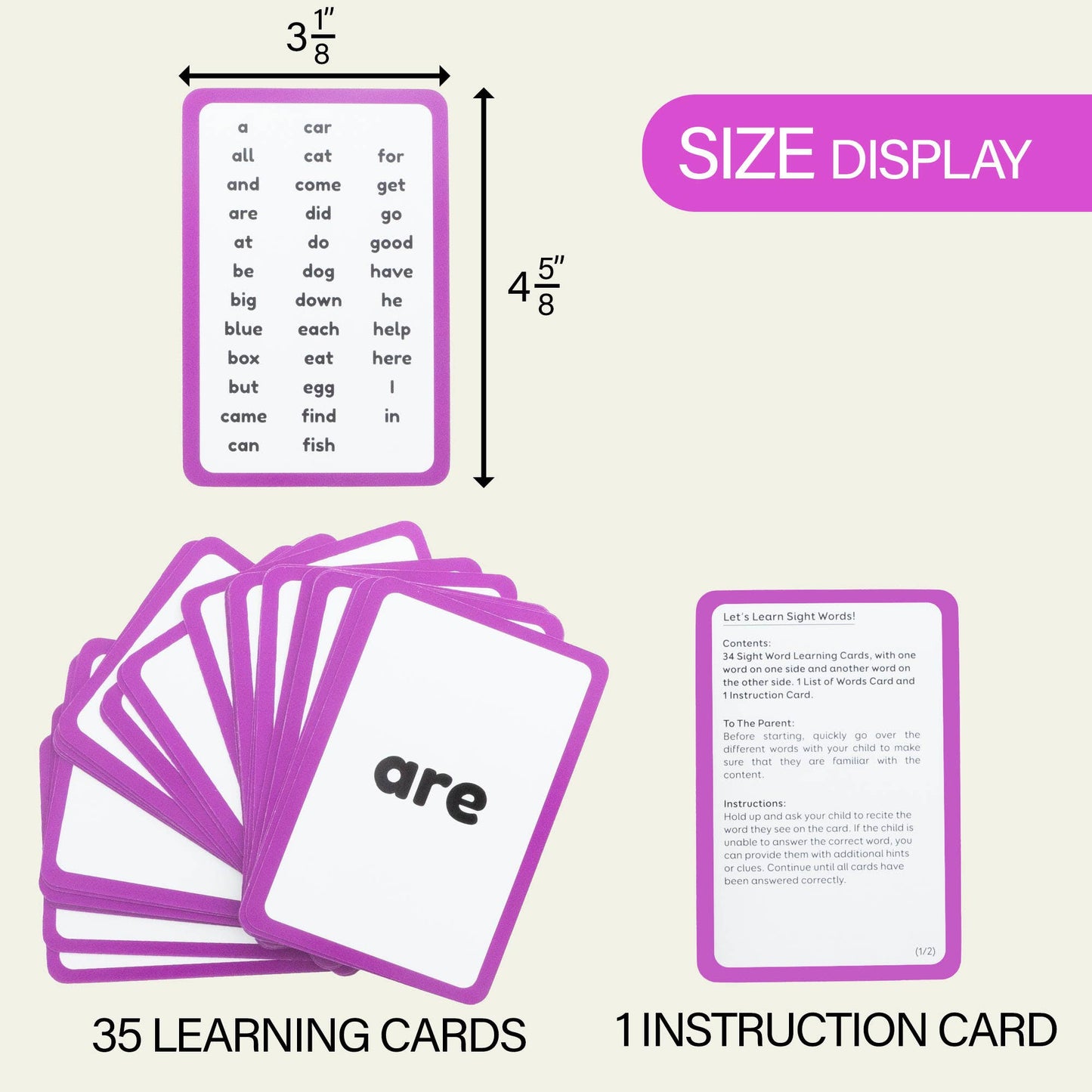 Flash Cards Sight Word (36/Pack): 24