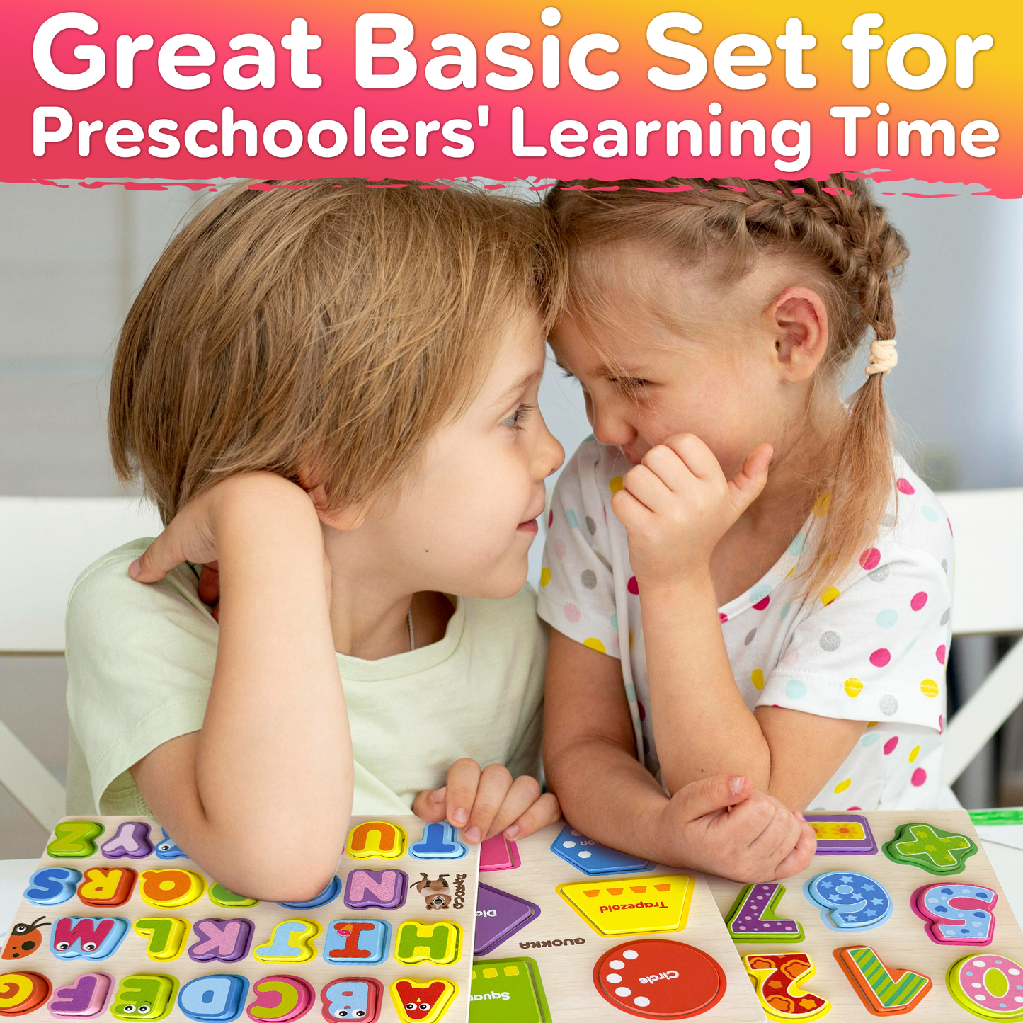 Montessori Chunky Wooden Puzzles | 3xSET