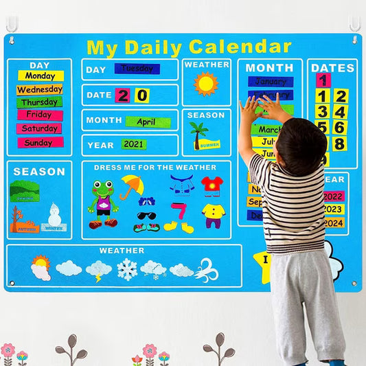 My First Daily Calendar Felt-Board for Kids 3.5Ft