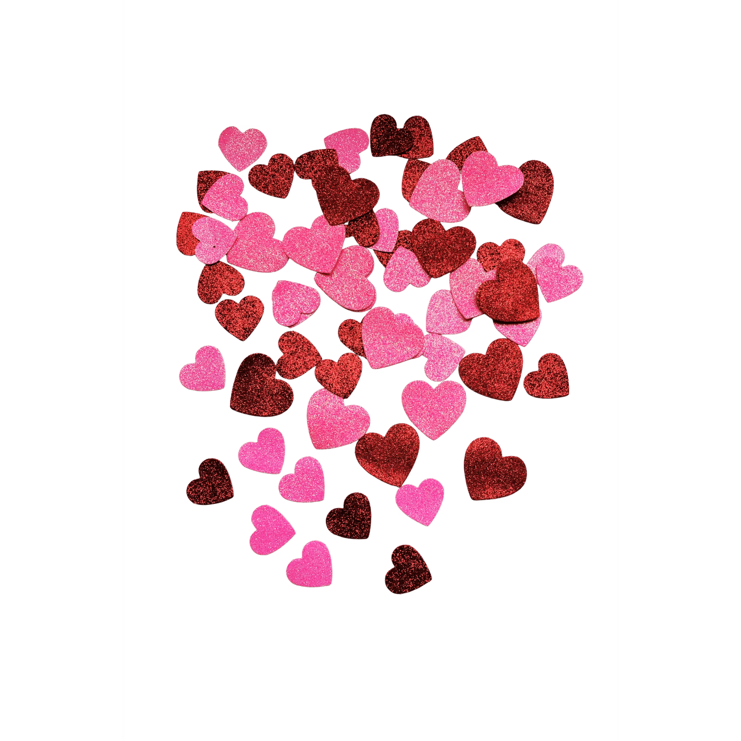 Glitter Heart Table Scatter, Red & Pink, 60 Pieces