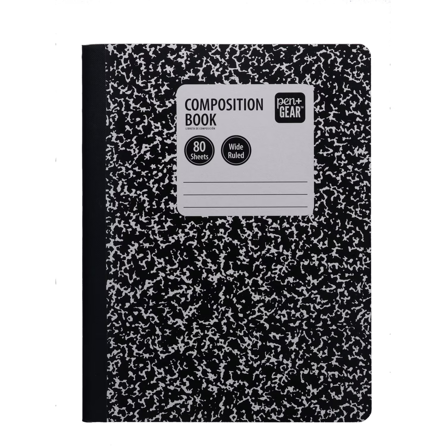Pen+Gear Composition Book, Wide Ruled, 7.5"x 9.75", Marble Design, Paper Cover, 80 Sheets