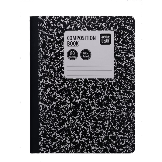 Pen+Gear Composition Book, Wide Ruled, 7.5"x 9.75", Marble Design, Paper Cover, 80 Sheets