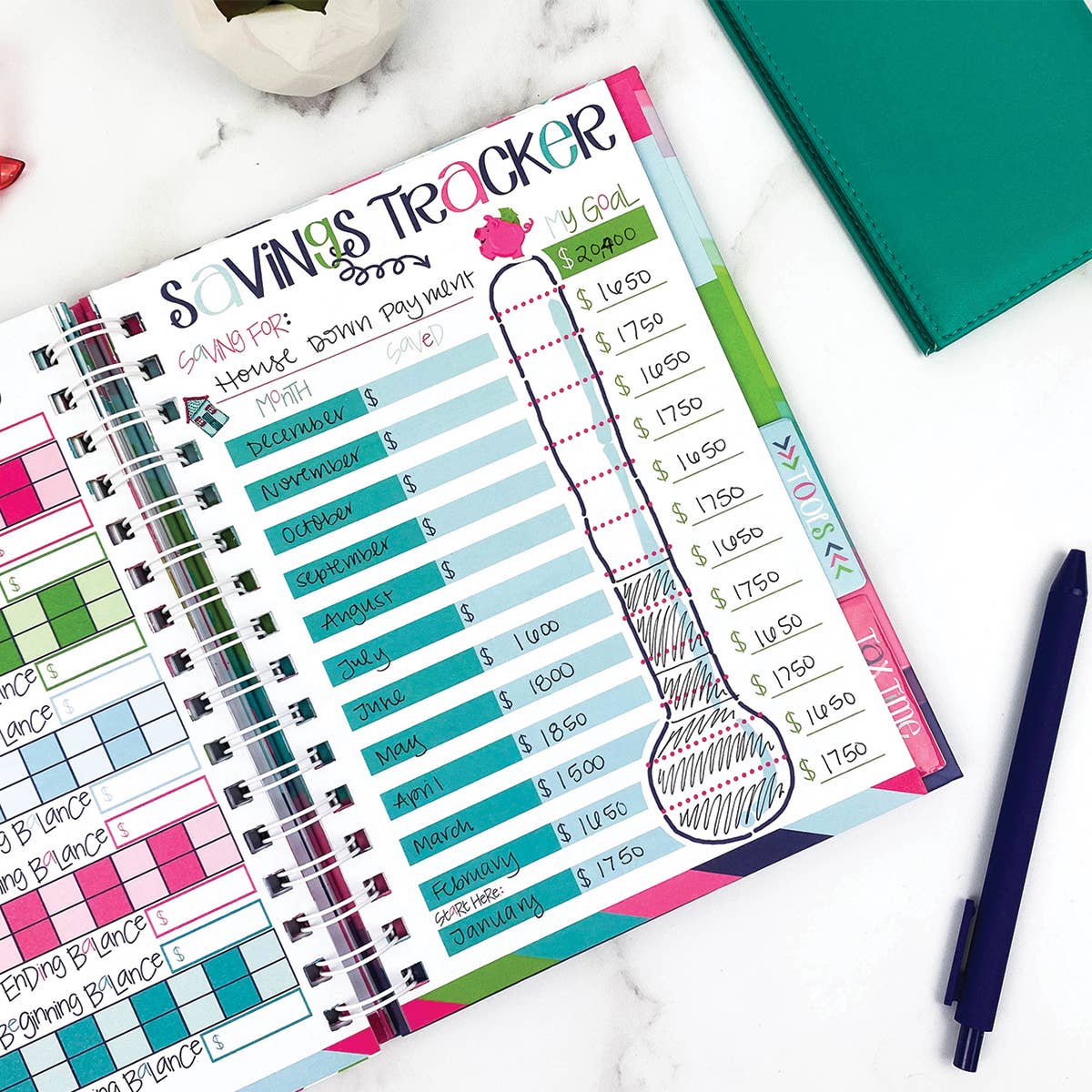 Budget Binder™ Bill Tracker Financial Planner | Open Stock: Geo