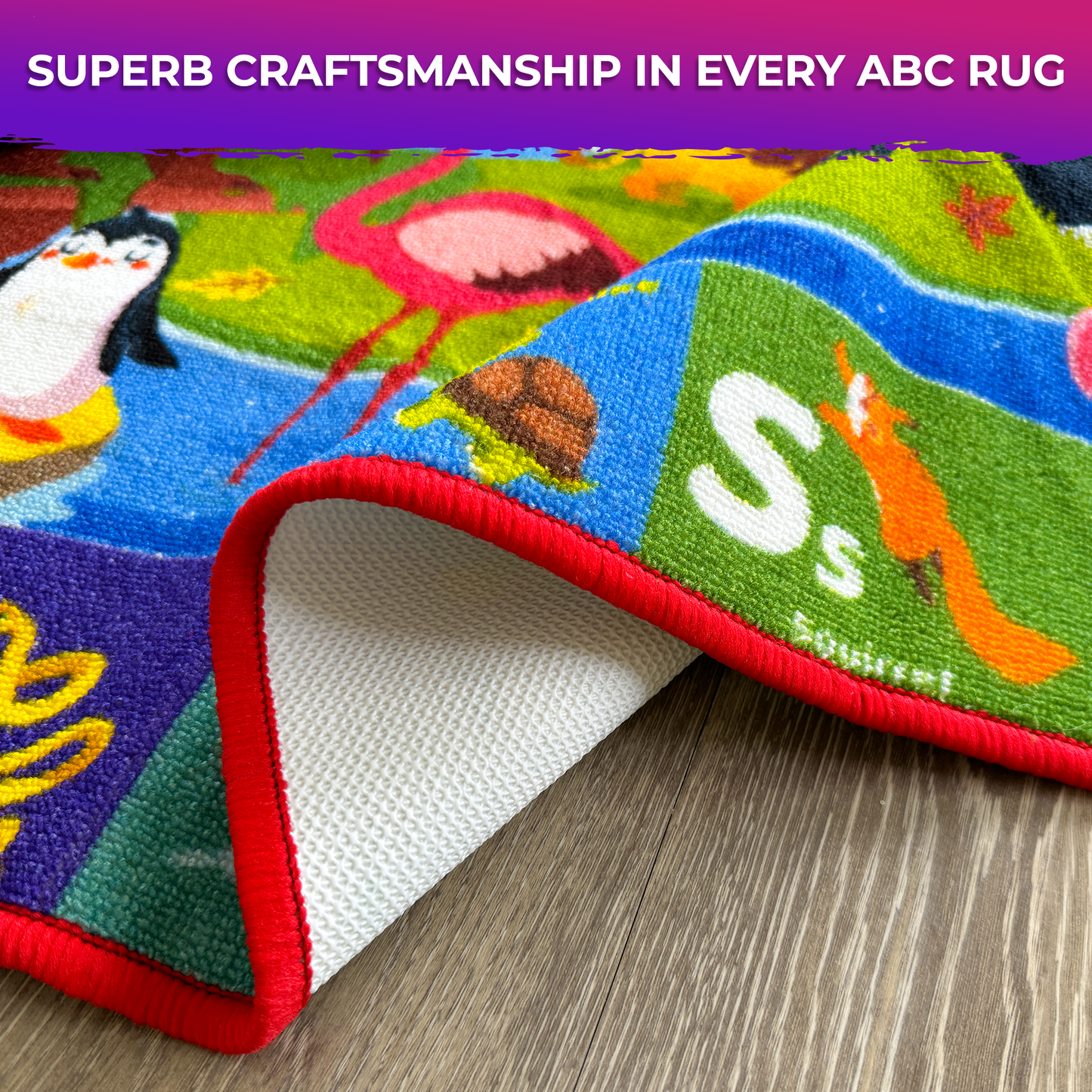 Classroom Rug for Kids | 59x39 ABC Rugs for Playroom