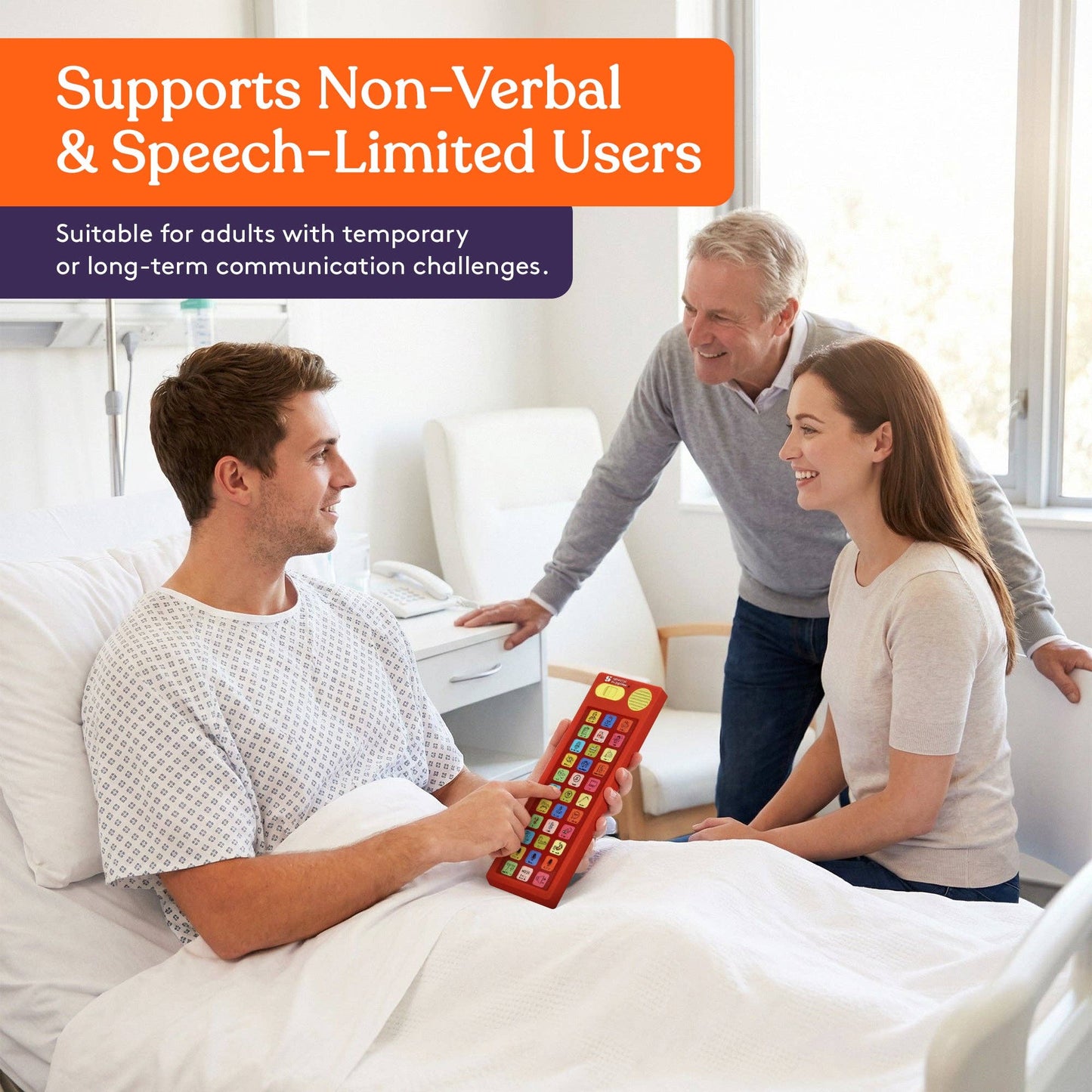 Medical Talker Buddy AAC Communication Device for Non-Verbal Patients, Kids & Adults – Hospital Bedside Speech Therapy Aid, Recordable Talking Device, Portable AAC for Medical, Clinical, Home & School Use