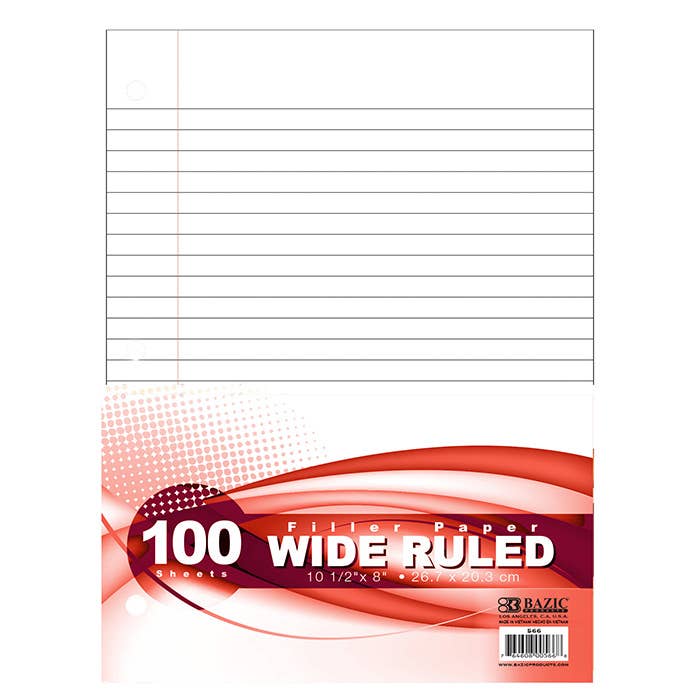 Filler Paper W/R 100 Ct.: 36