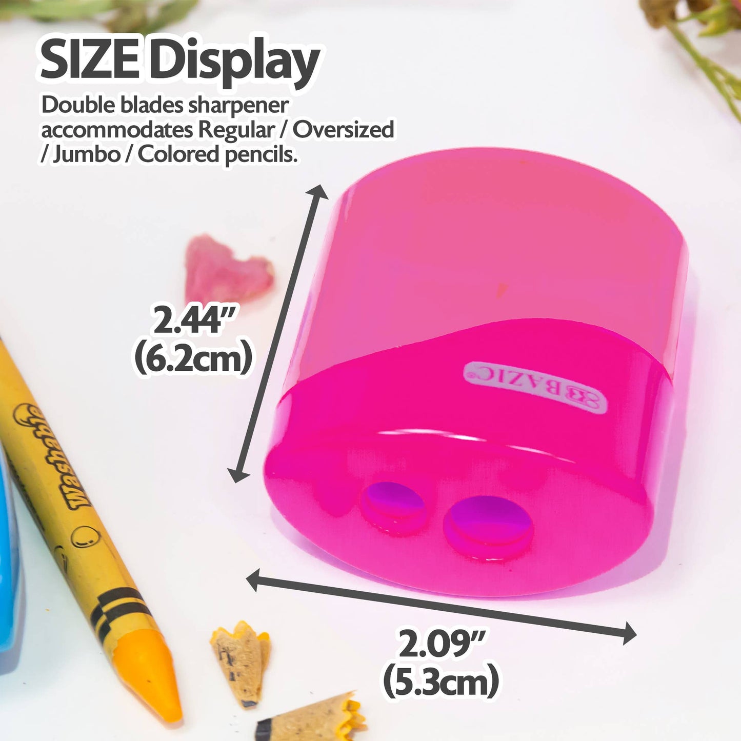 Sophie Dual-Hole Pencil Sharpeners, 2 Count, With Receptacle: 24
