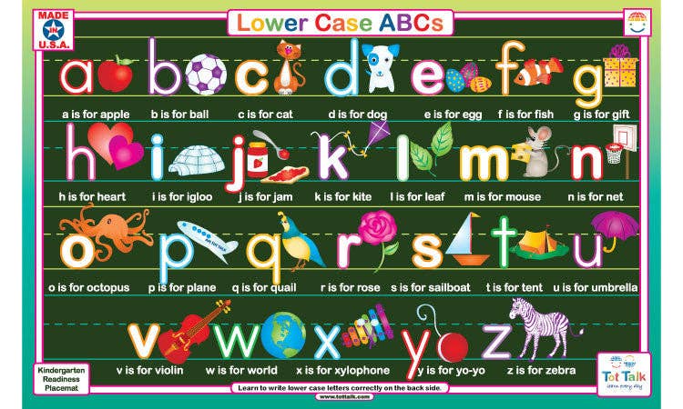 Lowercase ABCs Placemat