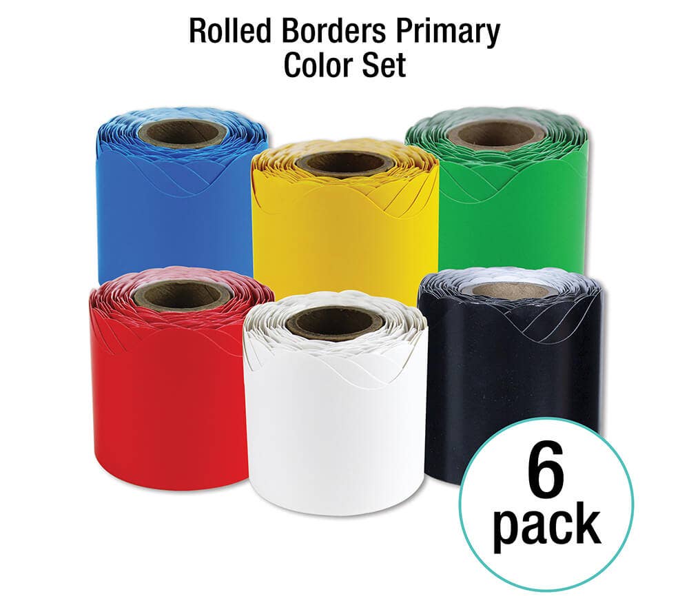 ROLLED BORDER PRIMARY COLOR SET: 6 Pack