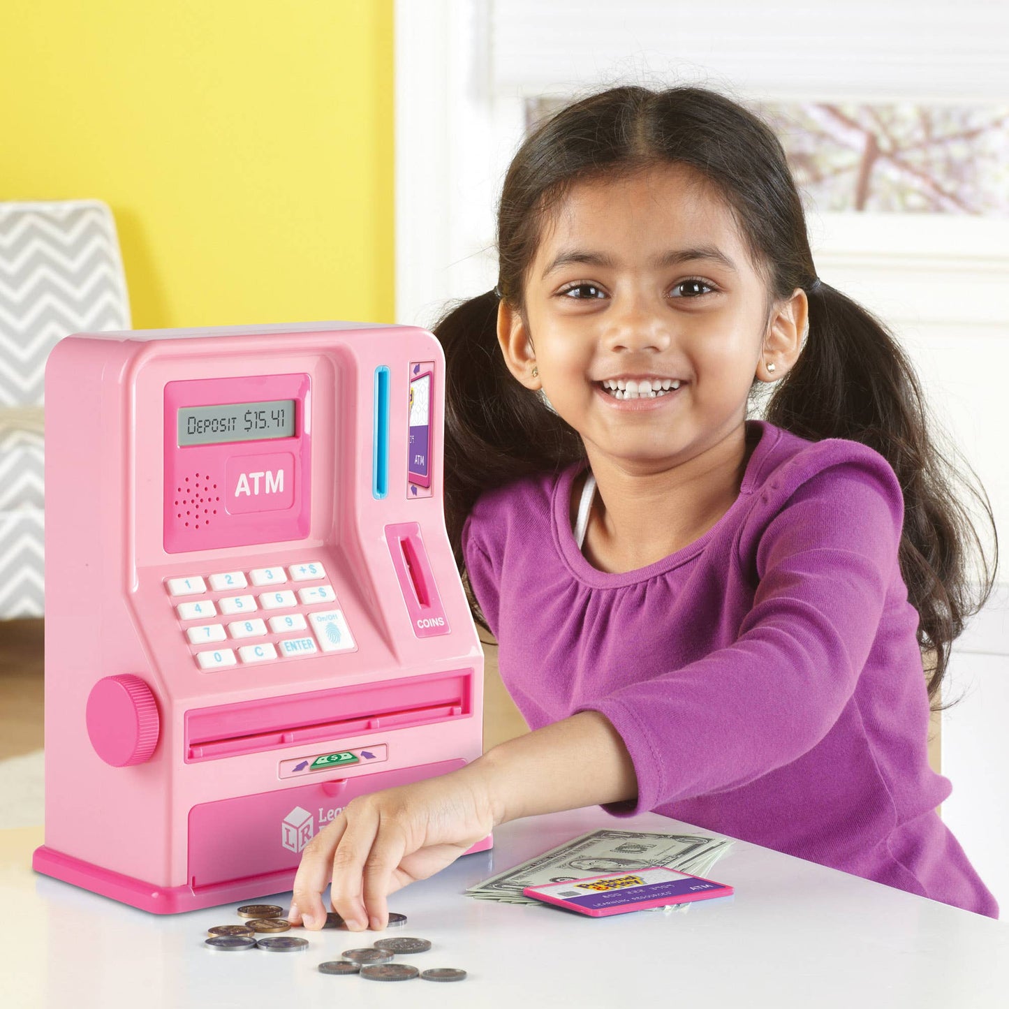 Pretend and Play® Teaching ATM Bank - Pink