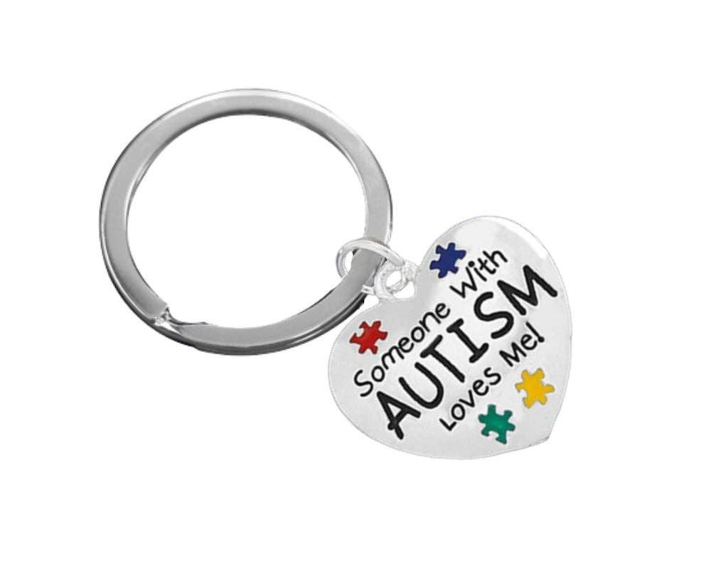 Someone Loves Me Autism Split Style Key Chains: 1 Keychain