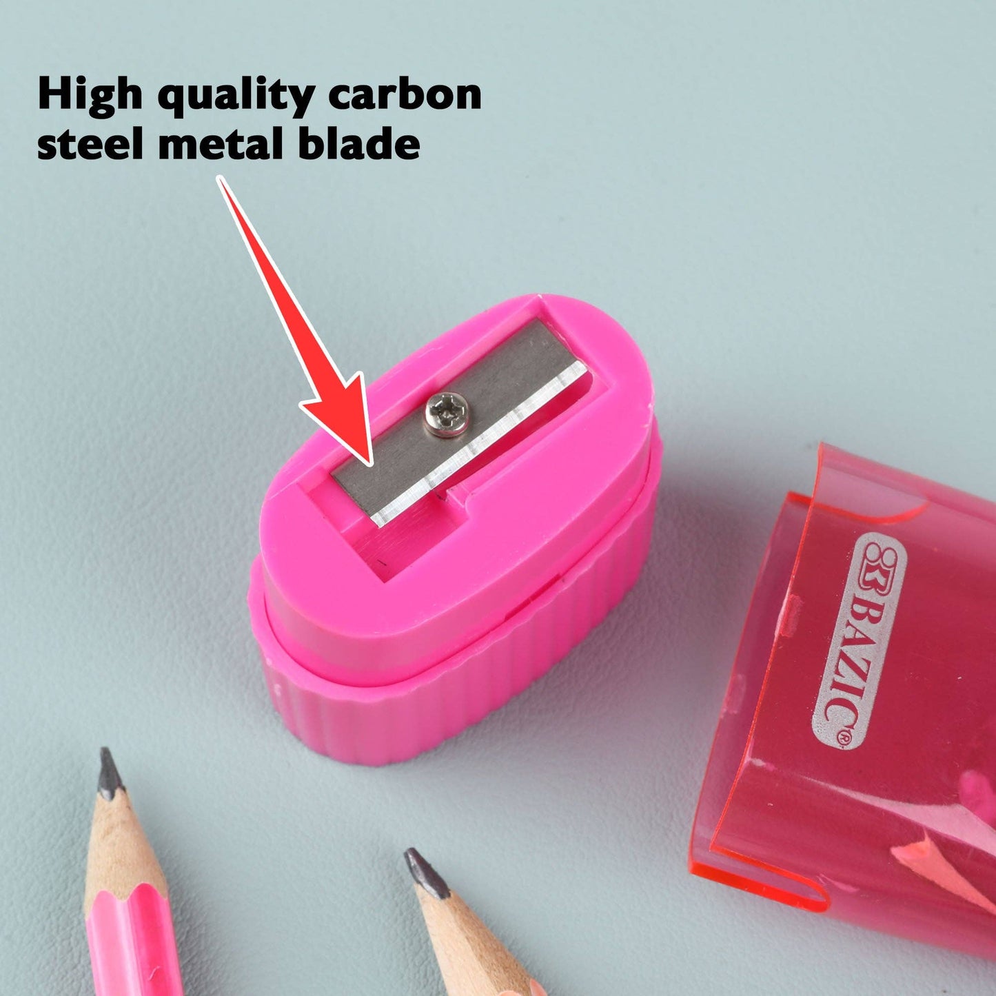 Pencil Sharpener with Receptacle, Assorted Colors