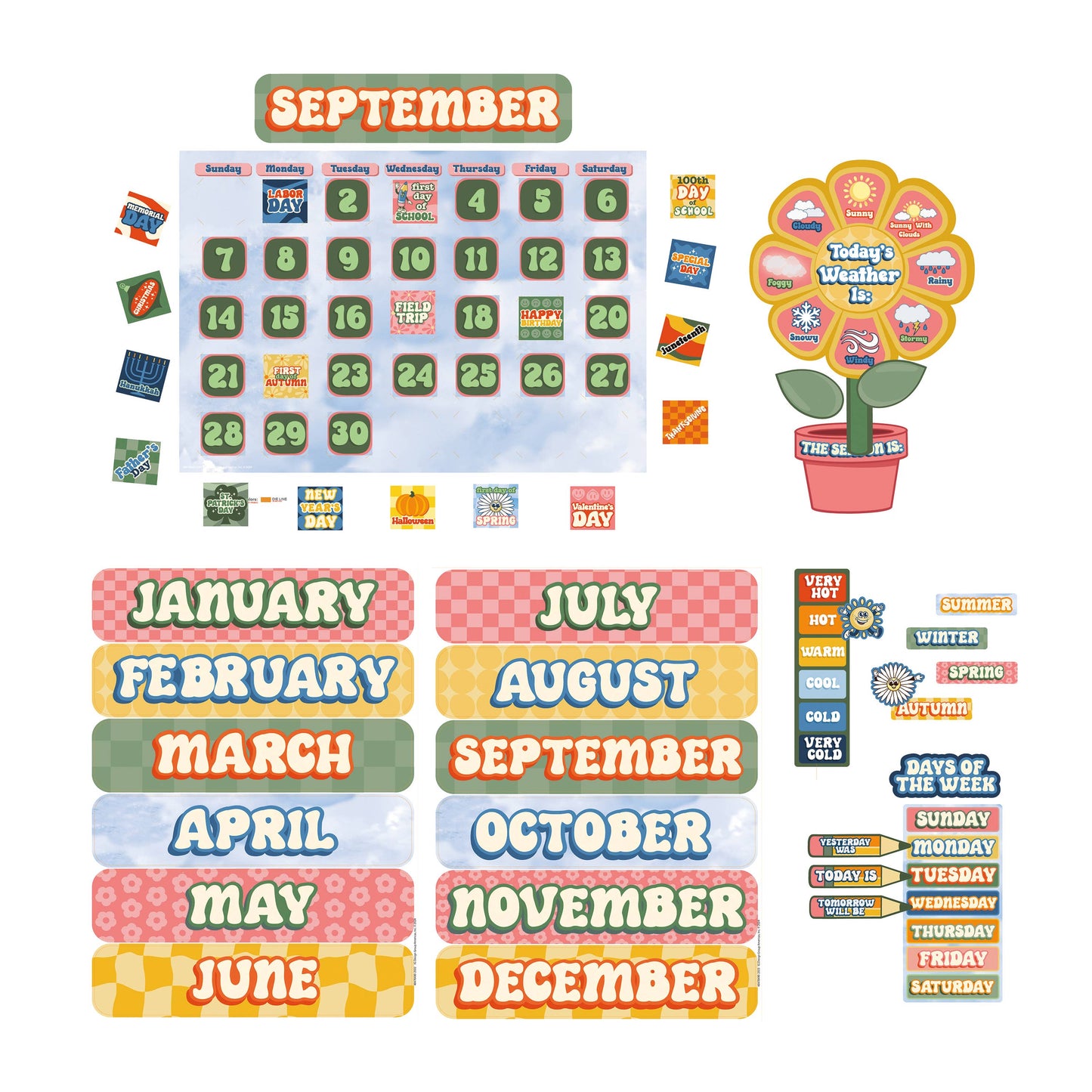 S'Cool Era Calendar Bulletin Board Set