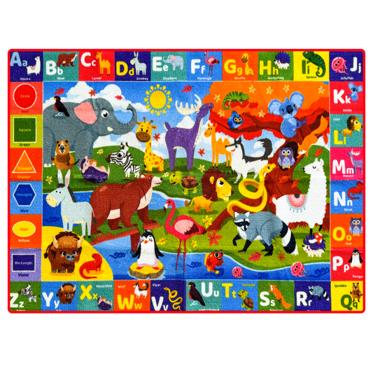 Classroom Rug for Kids | 59x39 ABC Rugs for Playroom