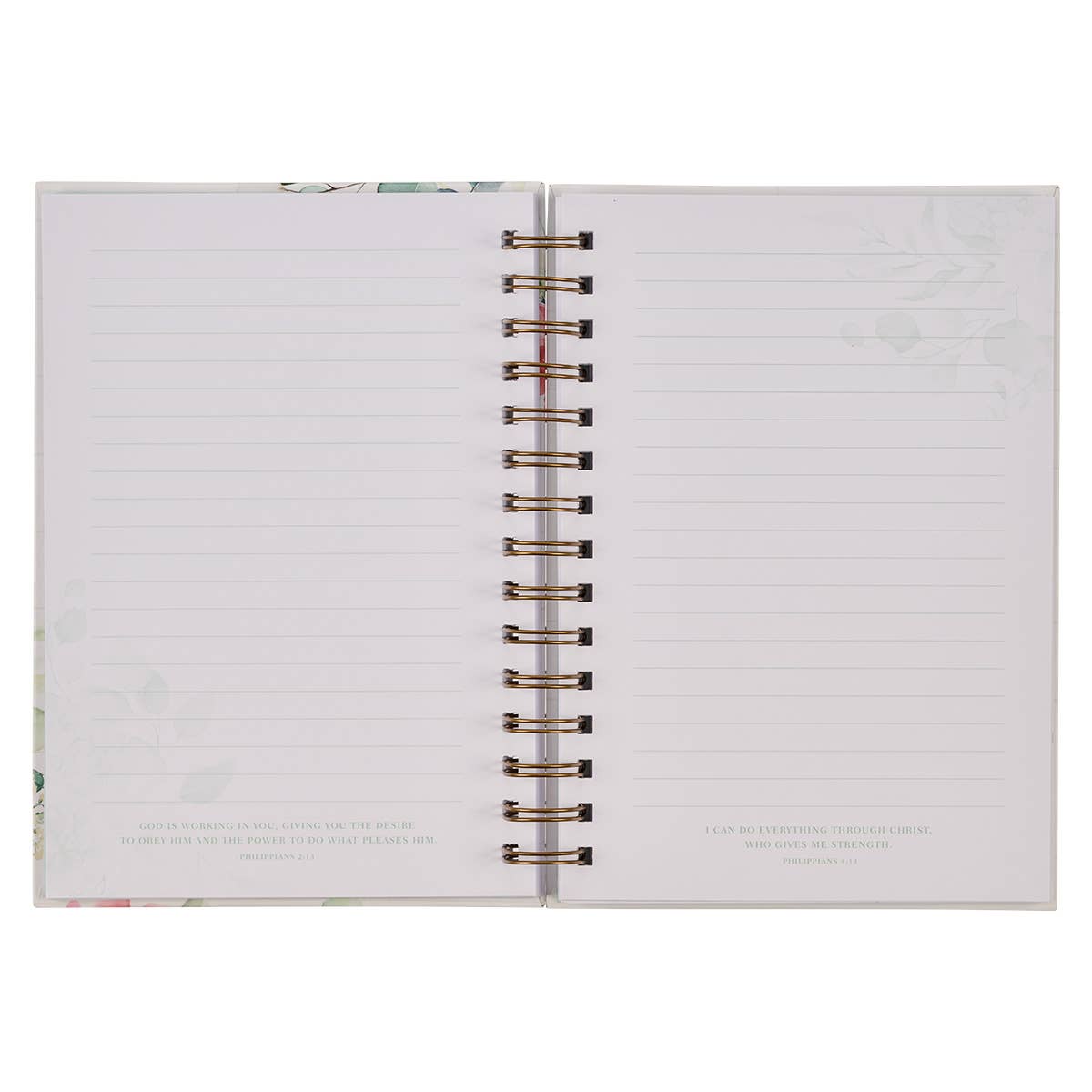 Walk By Faith White Floral Wirebound Journal - 2 Corinthians