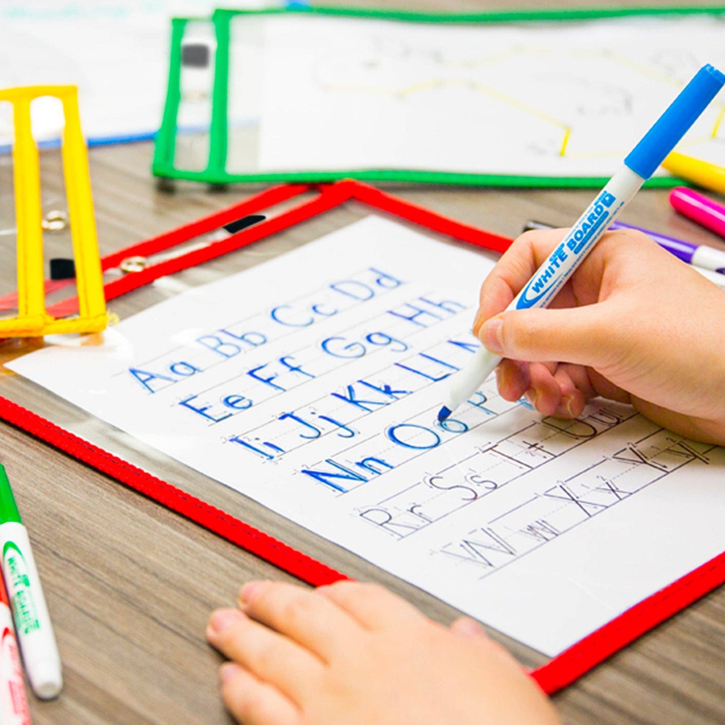 Dry Erase Pockets, Reusable 9" x 12" Sleeve