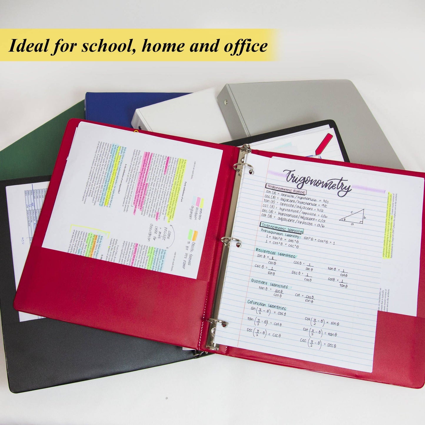 1.5" Assorted Color 3-Ring Binder w/ 2-Pockets