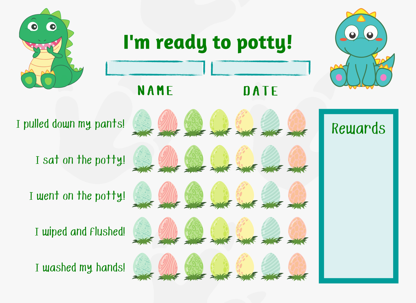Dinosaur Potty Training Kit with Zero Waste Stickers