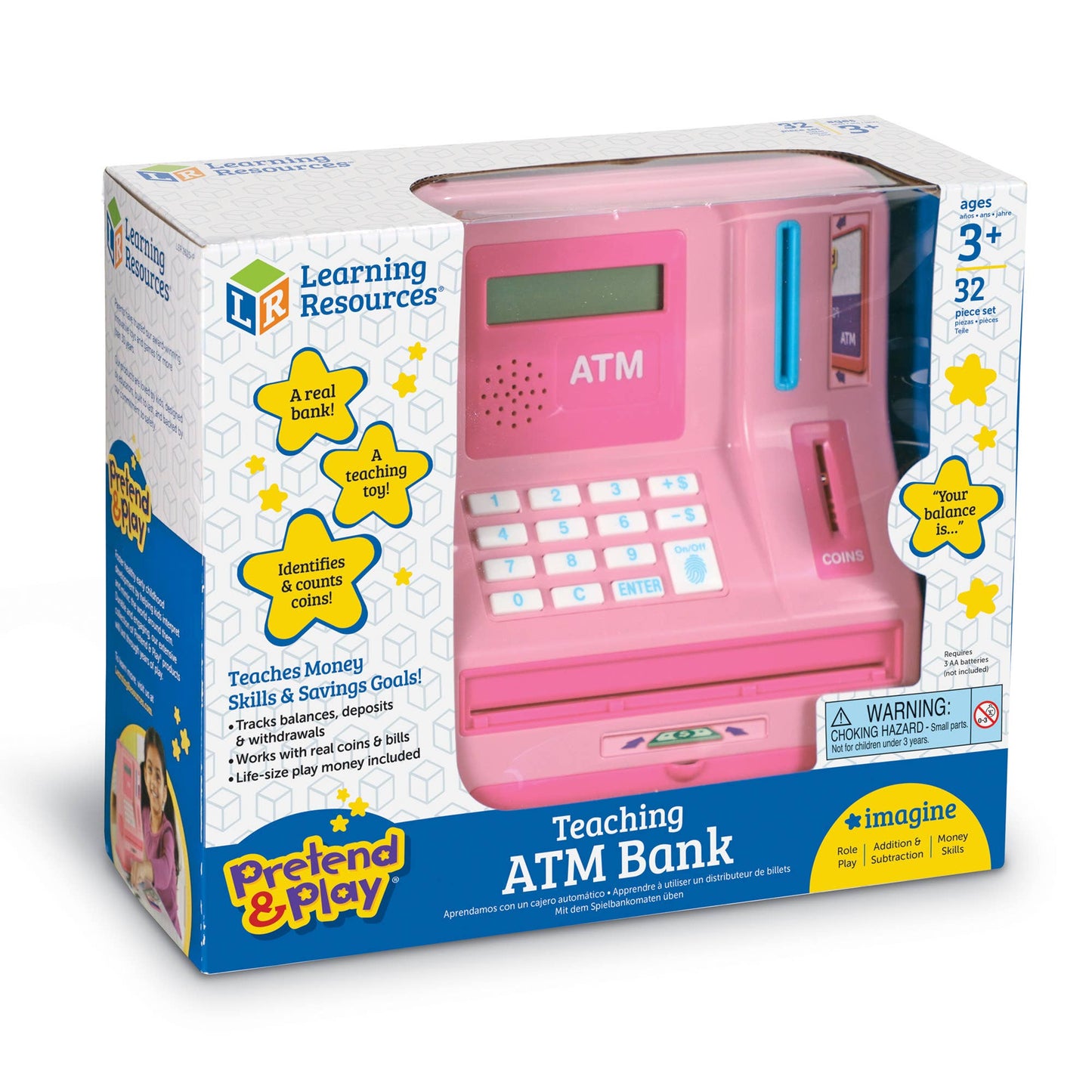 Pretend and Play® Teaching ATM Bank - Pink