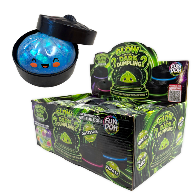 Fun Doh Glow In Dark Mystery Dumpling Squishy Black Basket: Wholesale Price
