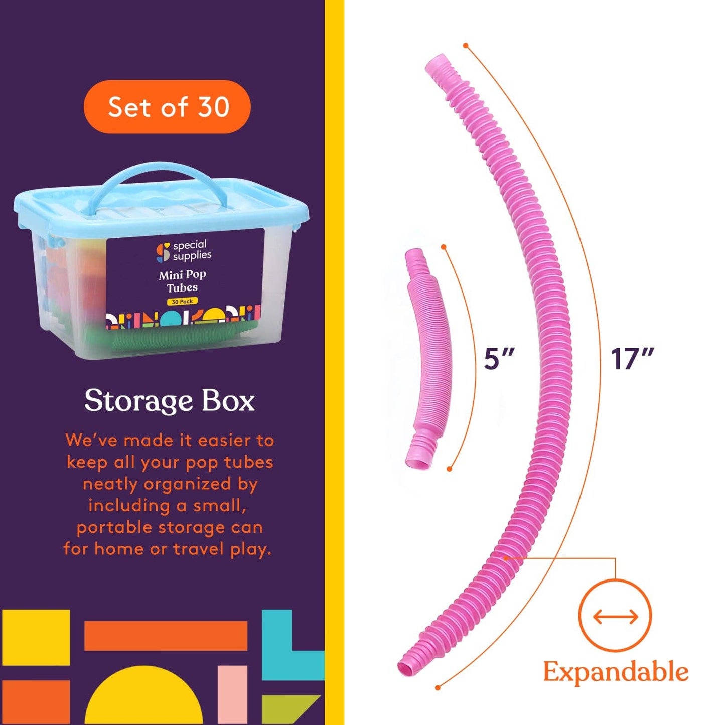 Mini Pop Tubes (Multi-Color): 30 Pack